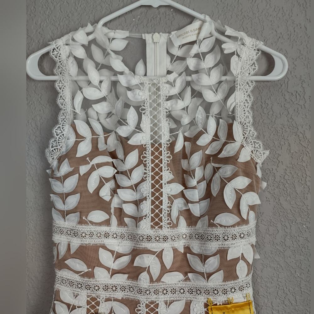 Bronx and Banco Saba Blanc Lace Midi-Dress Bridal Sleeveless White Nude Size 2 - Picture 14 of 16